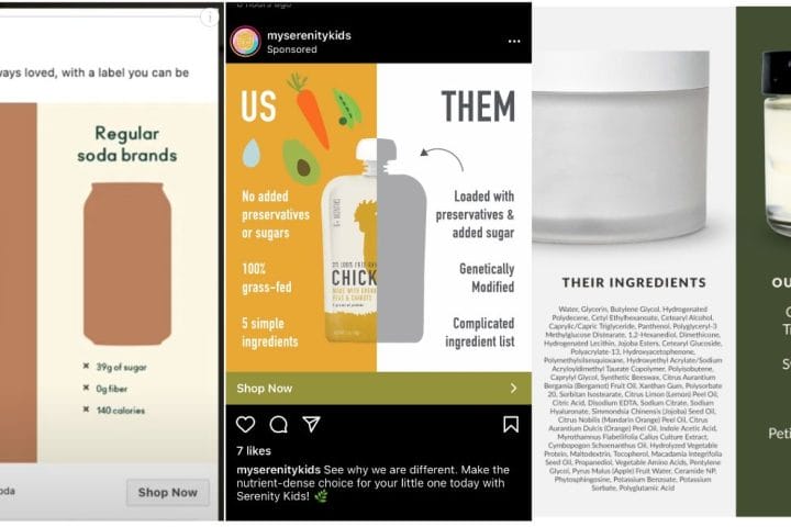 iklan Tiktok - iklan Instagram dengan perbandingan atau comparison